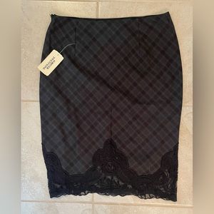 F21 Exclusive Grey Patterned Lace Trim Pencil Skirt NWT